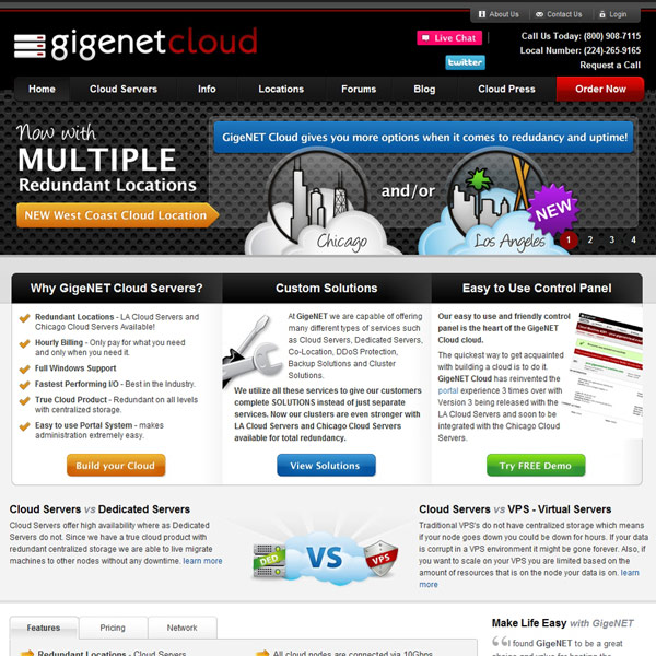 GigeNET Cloud Homepage GigeNET Cloud Homepage