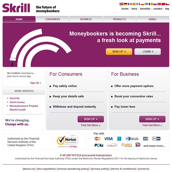 Skrill Homepage Skrill Homepage