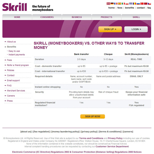 Skrill Benefits Skrill Benefits