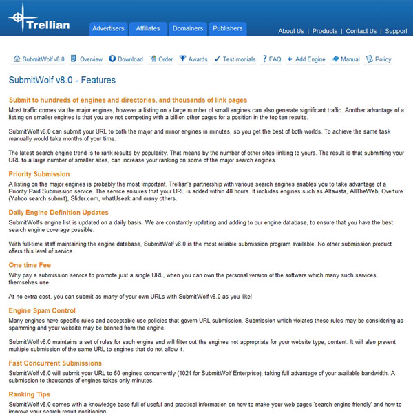 SubmitWolf Features SubmitWolf Features