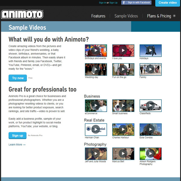Animoto Samples