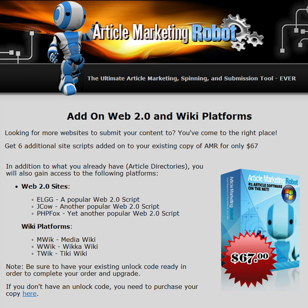 Article Marketing Robot Addon