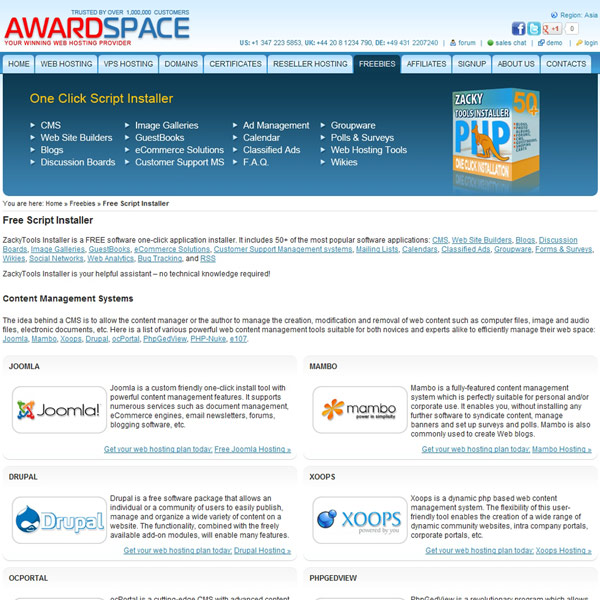 AwardSpace Free Script Installer