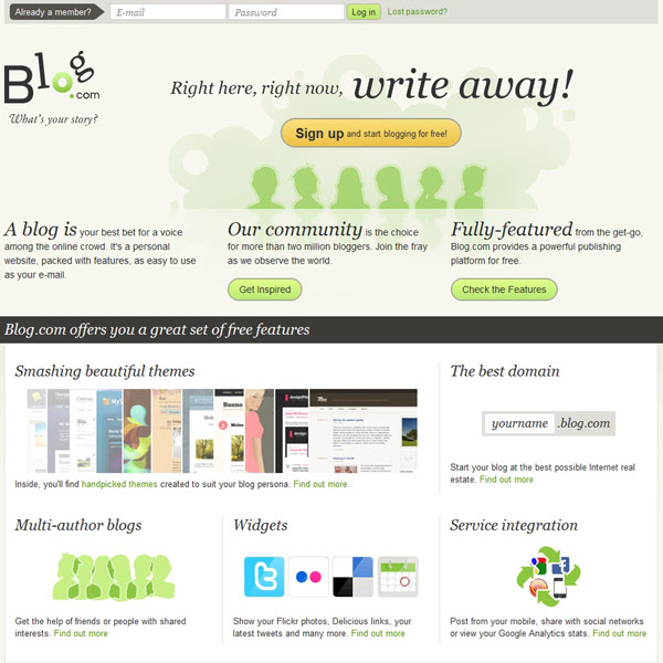 Blog.com Homepage