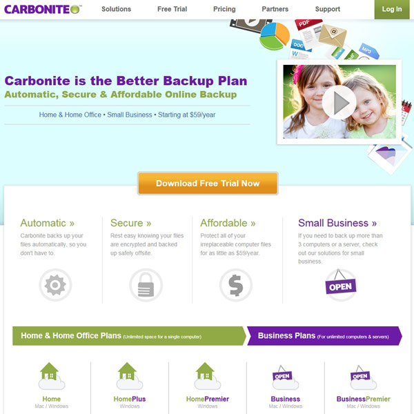 Carbonite Homepage