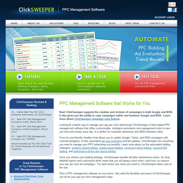 ClickSweeper Homepage