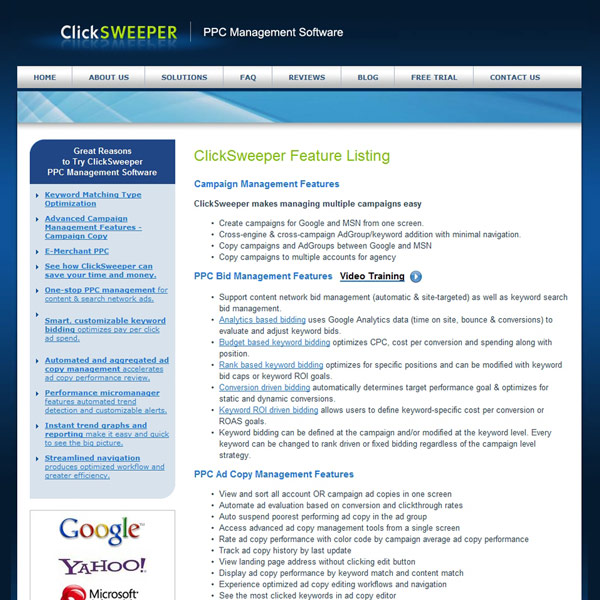 ClickSweeper Features