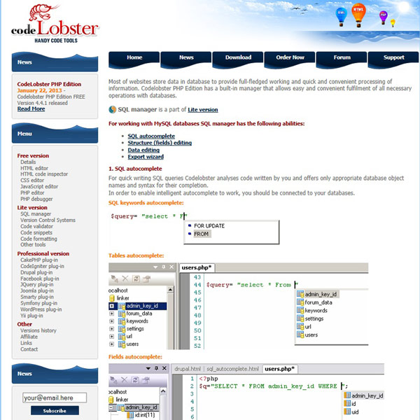 CodeLobster SQL Manager