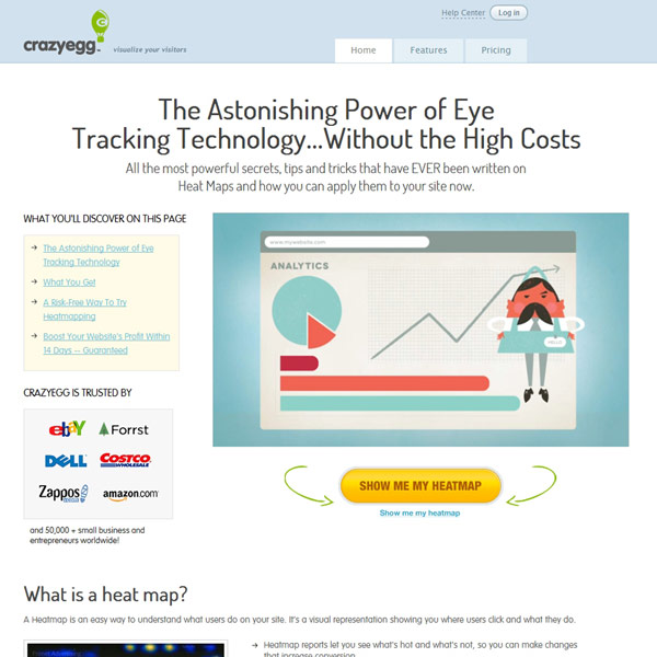 Crazy Egg Homepage