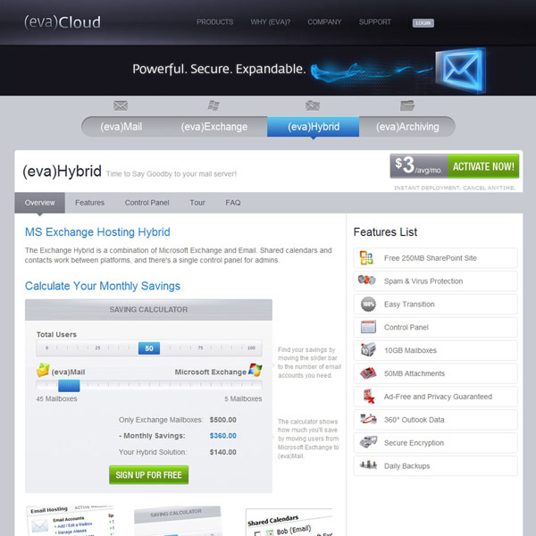 EvaCloud MS Exchange Hosting Hybrid