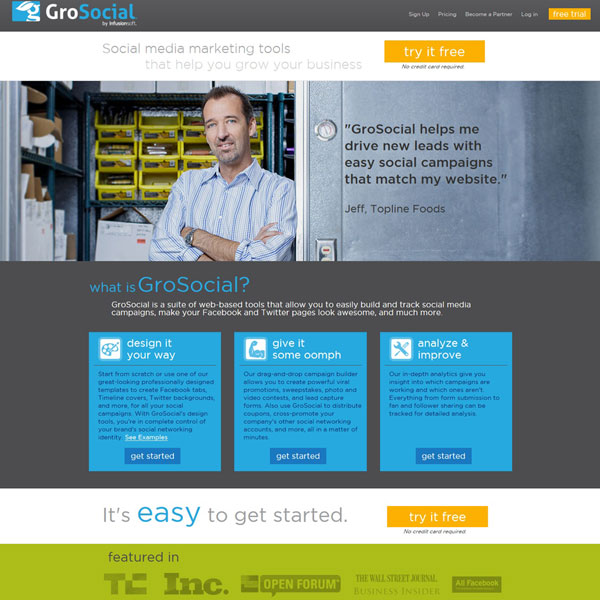GroSocial Homepage