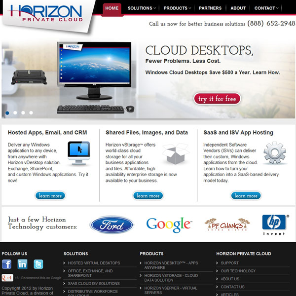 Horizon Private Cloud Homepage