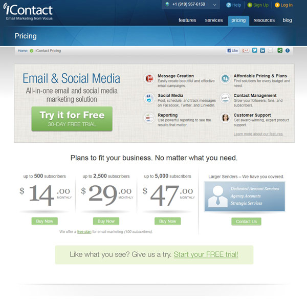 iContact Pricing