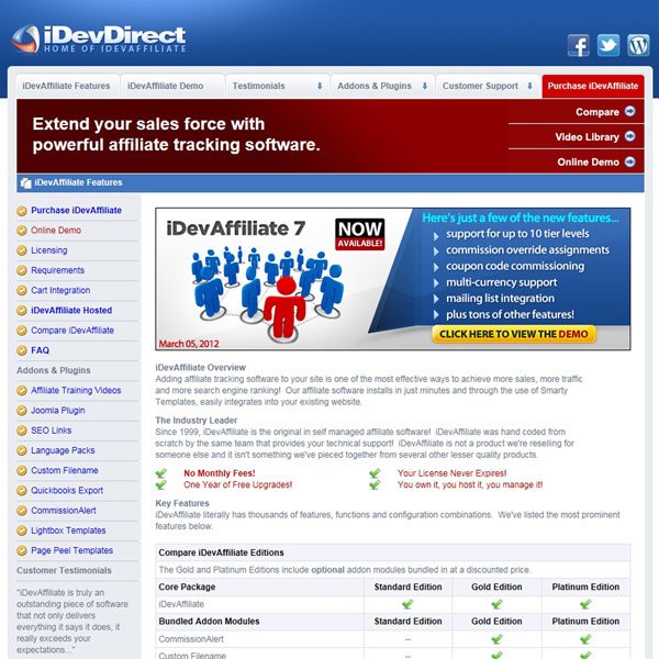 iDevAffiliate Features