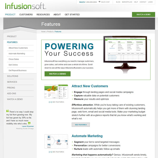 Infusionsoft Features