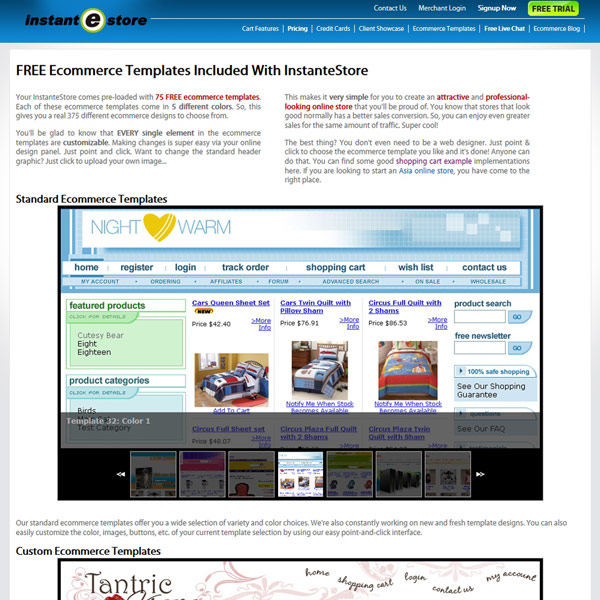 InstanteStore Free Ecommerce Templates