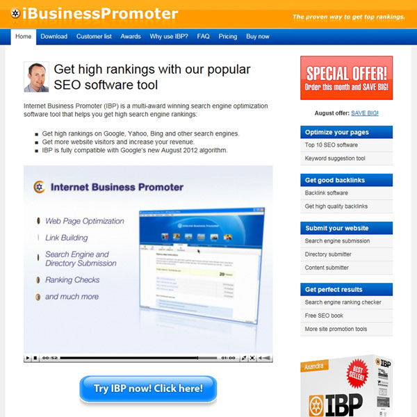 Internet Business Promoter (IBP) Homepage