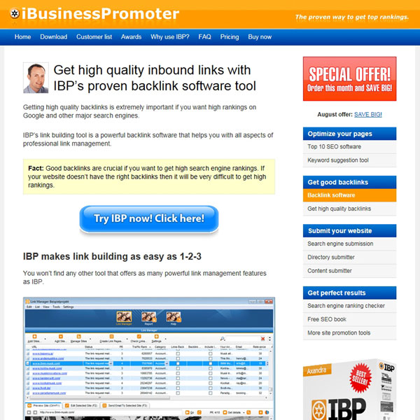 Internet Business Promoter Backlink software