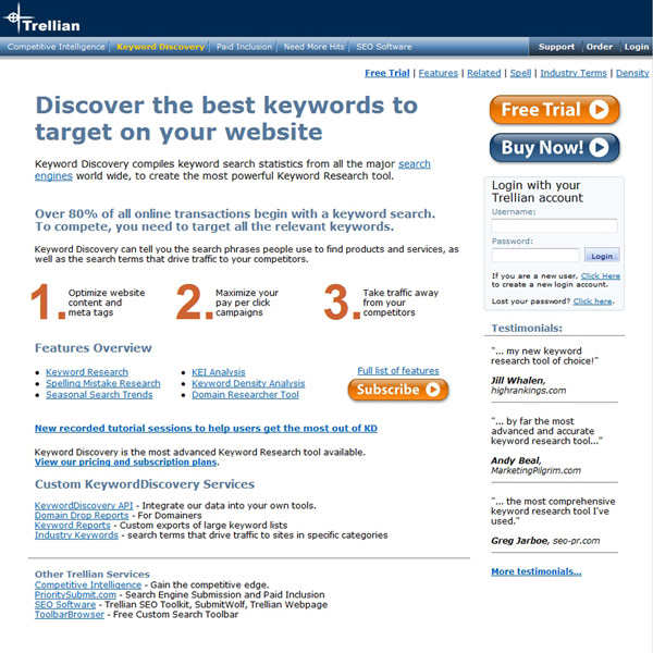 Keyword Discovery Homepage
