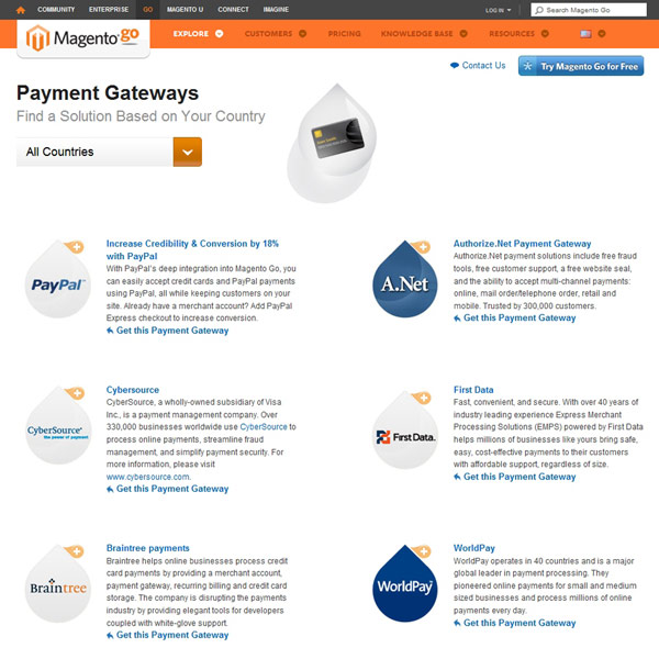Magento Go Payment Gateways