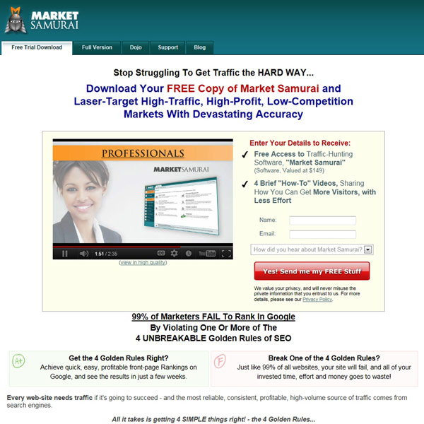 Market Samurai Homepage