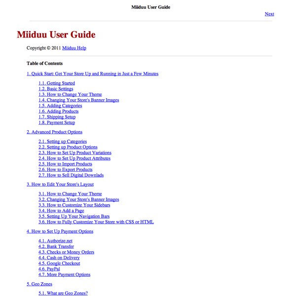 Miiduu User Guide