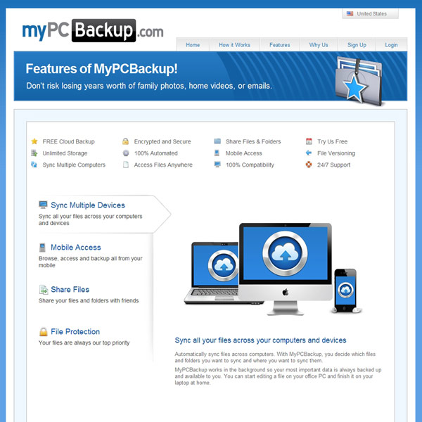 MyPCBackUp Features