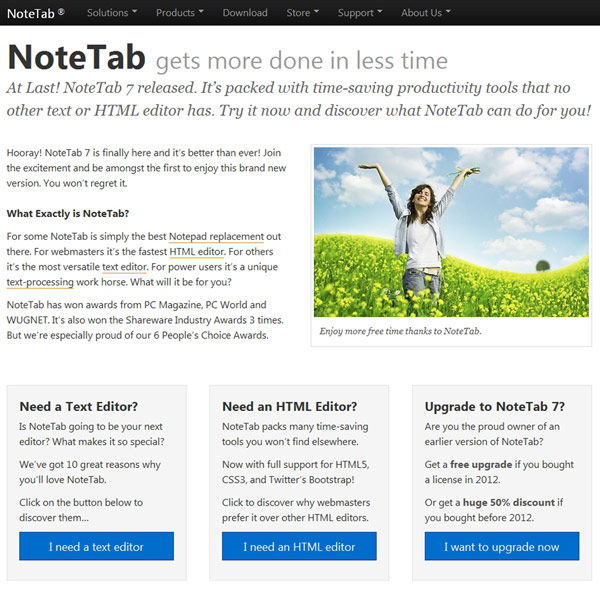 NoteTab Homepage