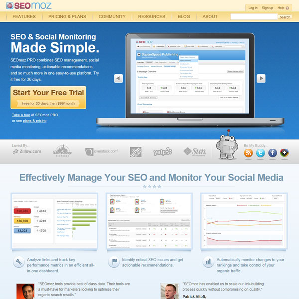 SEOmoz Pro Homepage