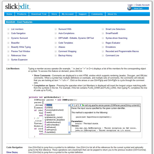 SlickEdit Features