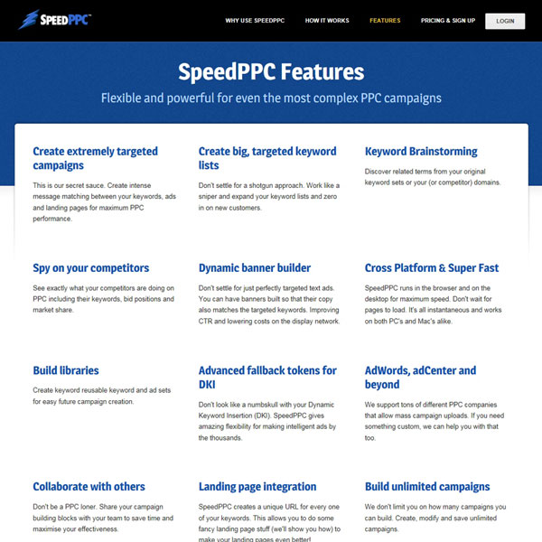 SpeedPPC Features