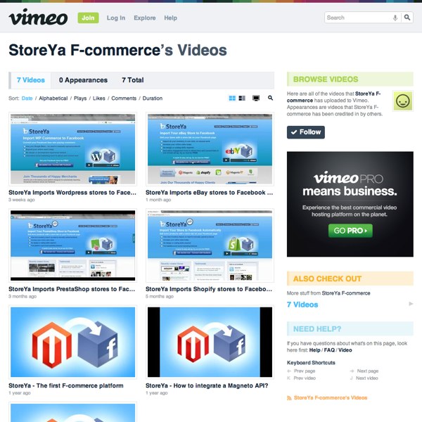 StoreYa Tutorial Videos StoreYa Tutorial Videos