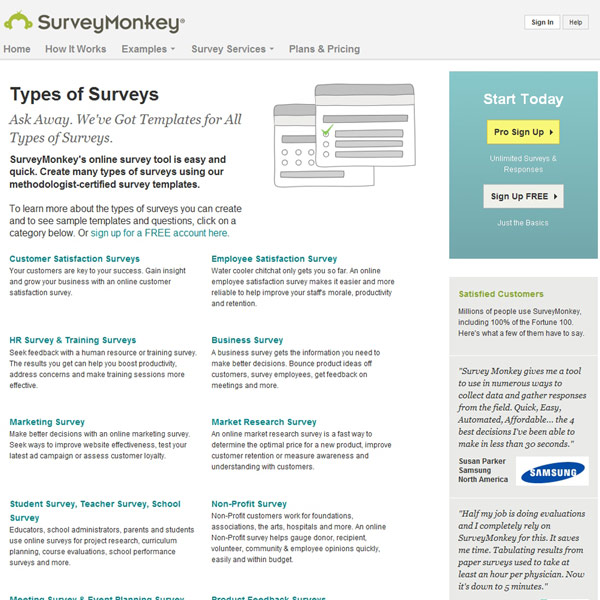 SurveyMonkey Examples