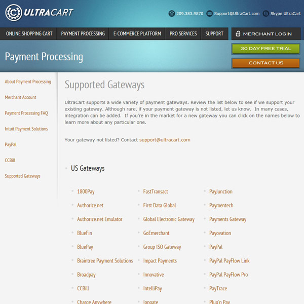 UltraCart Payment Gateways