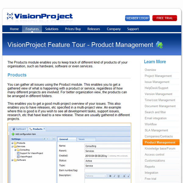 VisionProject Product