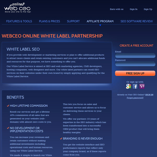 Web CEO Online White Label