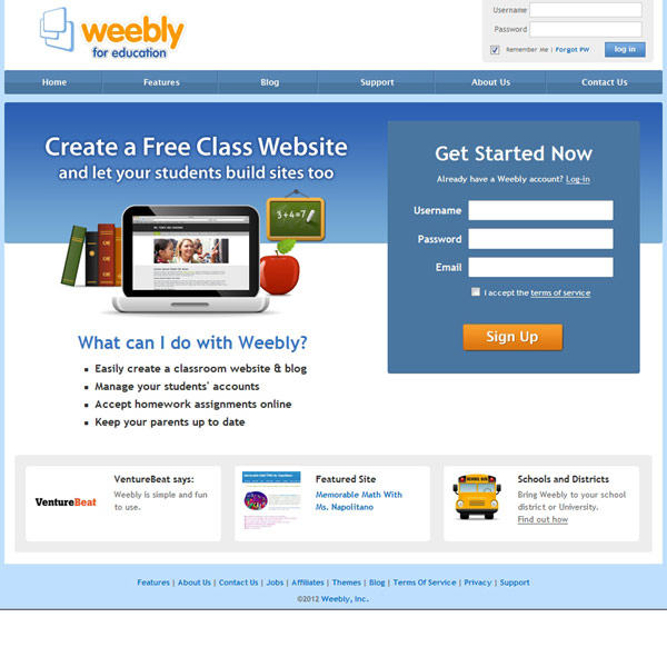 Weebly Classroom Website