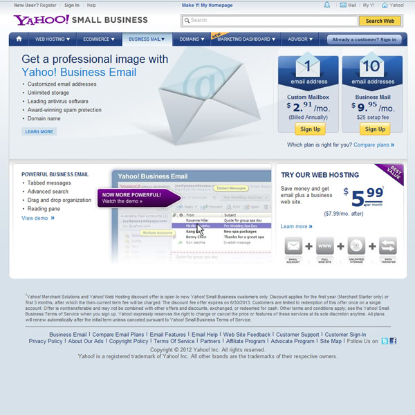 Yahoo! Small Business Email